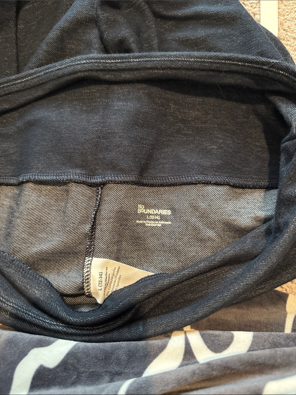 No Boundaries Black/blue Leggings - Simple Stretchy Bottoms - Picture 2 of 3